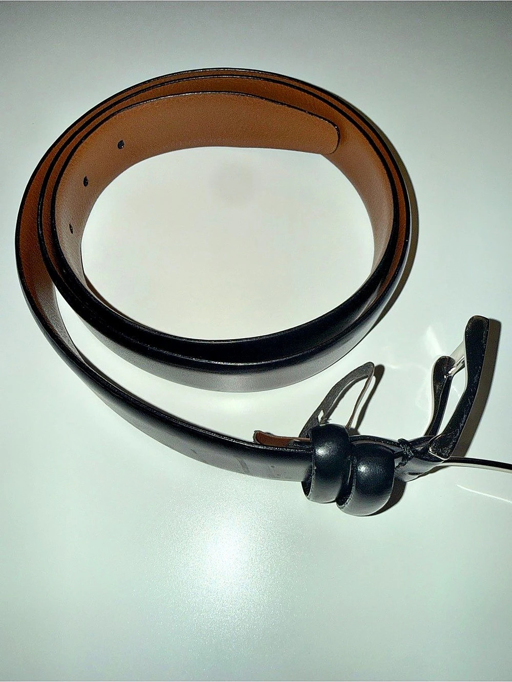 Leather Belt in Black Size 40/100